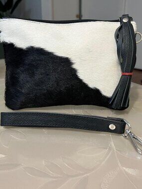 Cross body Real Cowhide Purse Handbag & Hand Clutch Cow Hide Bag Leather Purse